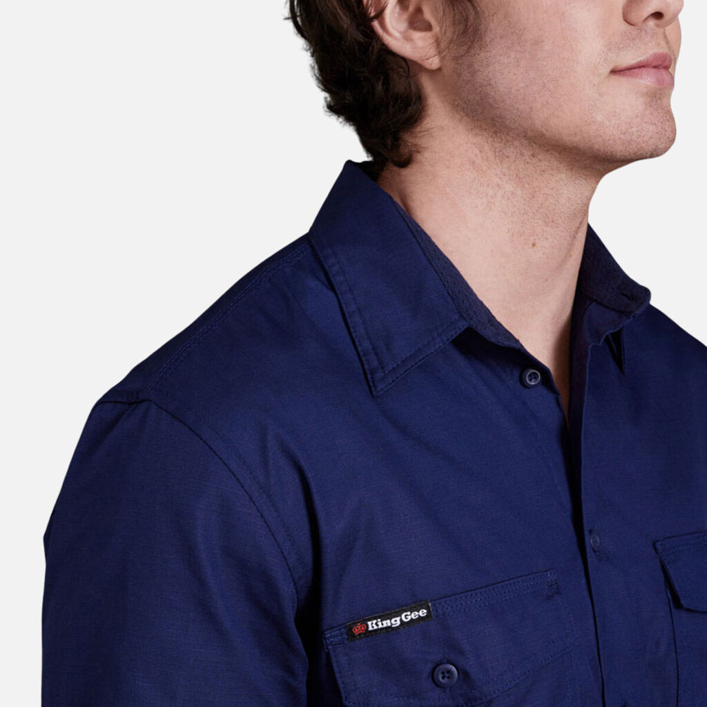 King Gee - Workcool 2 Lightweight Long Sleeve Shirt (Navy)